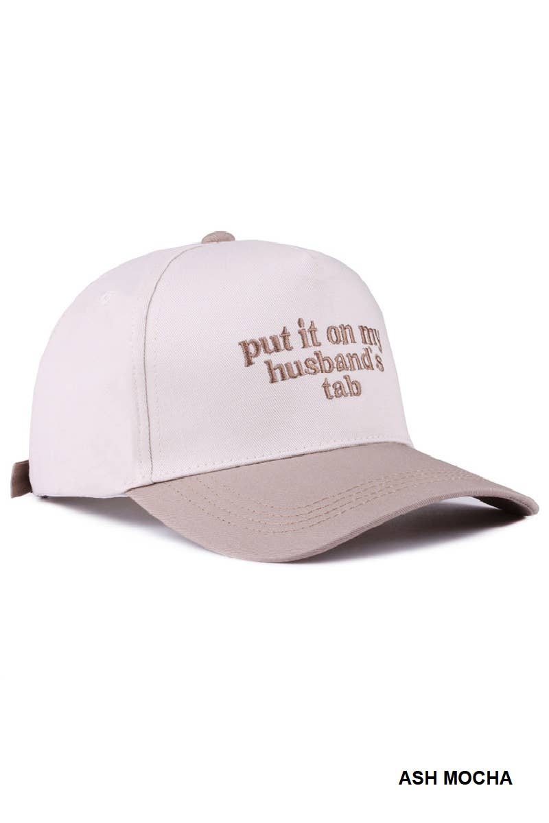 `.Put It On My Husband's Tab Two Tone Canvas Cotton