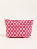 TRAVEL CHECKER MAKEUP COSMETIC POUCH BAG | 40P528