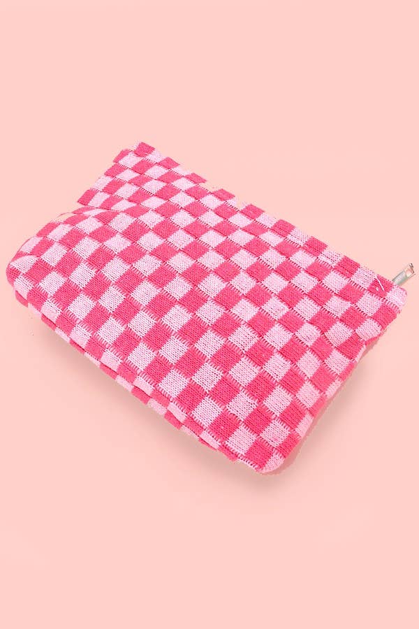 TRAVEL CHECKER MAKEUP COSMETIC POUCH BAG | 40P528
