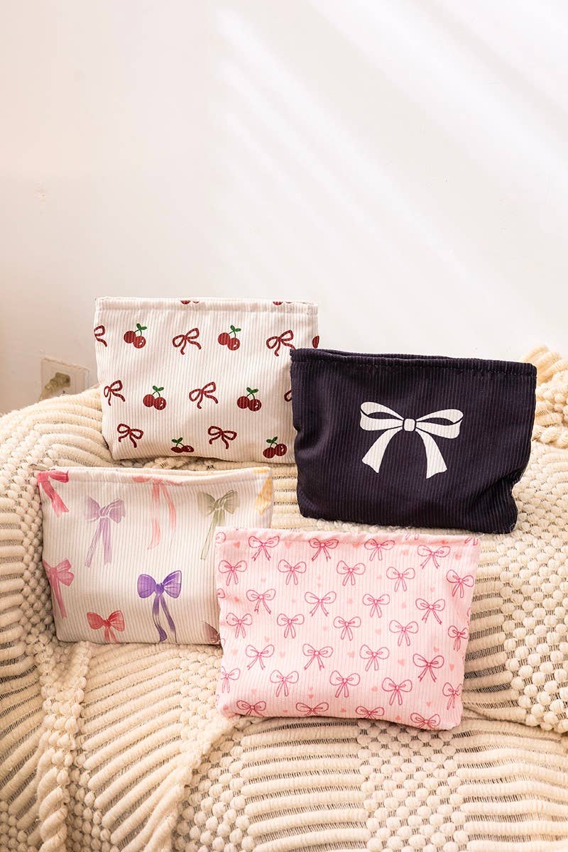 ,,...SI-27948 Bowknot Pattern Makeup Cosmetic Clutch Bag