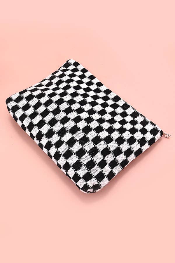 TRAVEL CHECKER MAKEUP COSMETIC POUCH BAG | 40P528