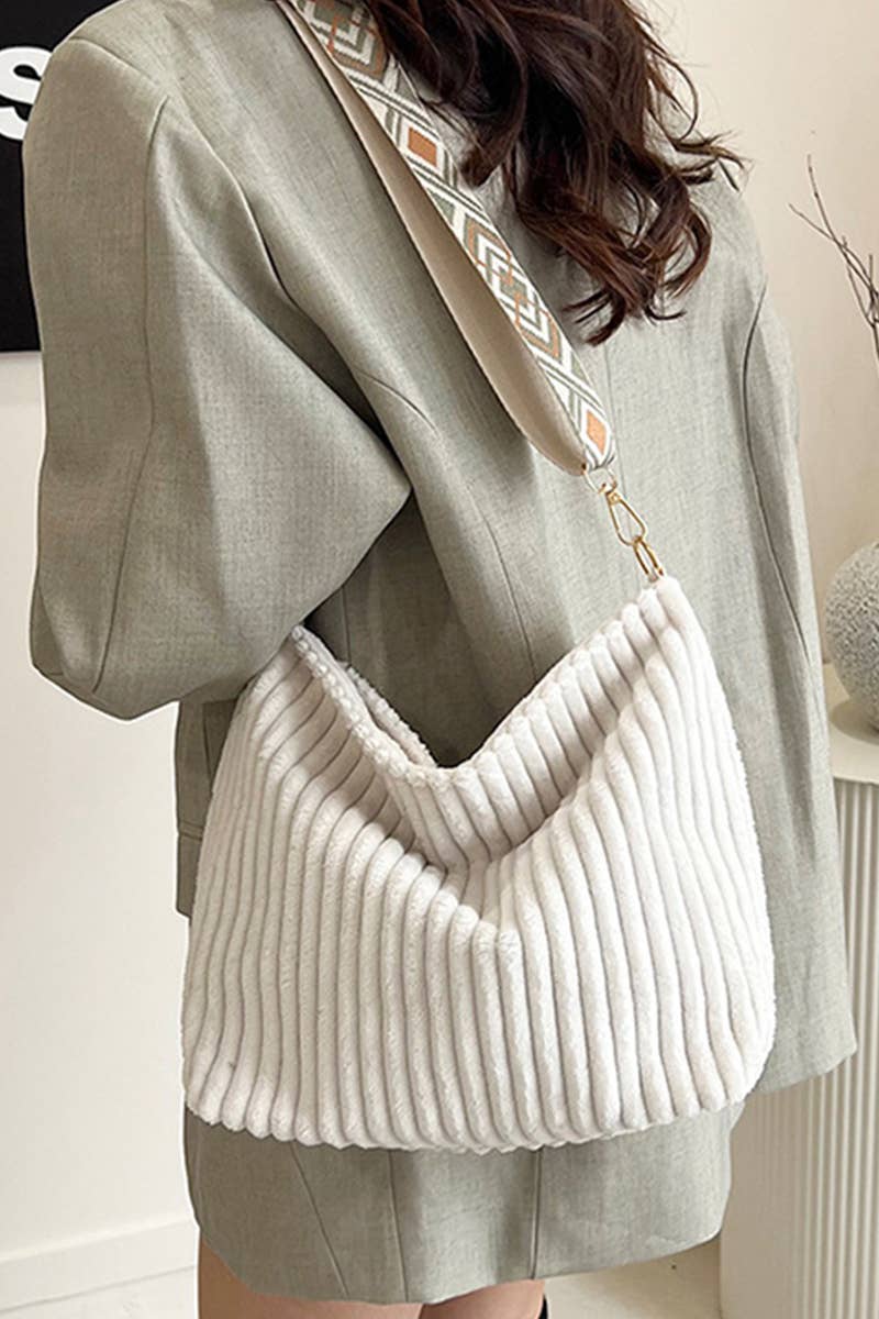 ,,,,,.1002 Corduroy Tote Bag With Guitar Shoulder Strap SI-28151