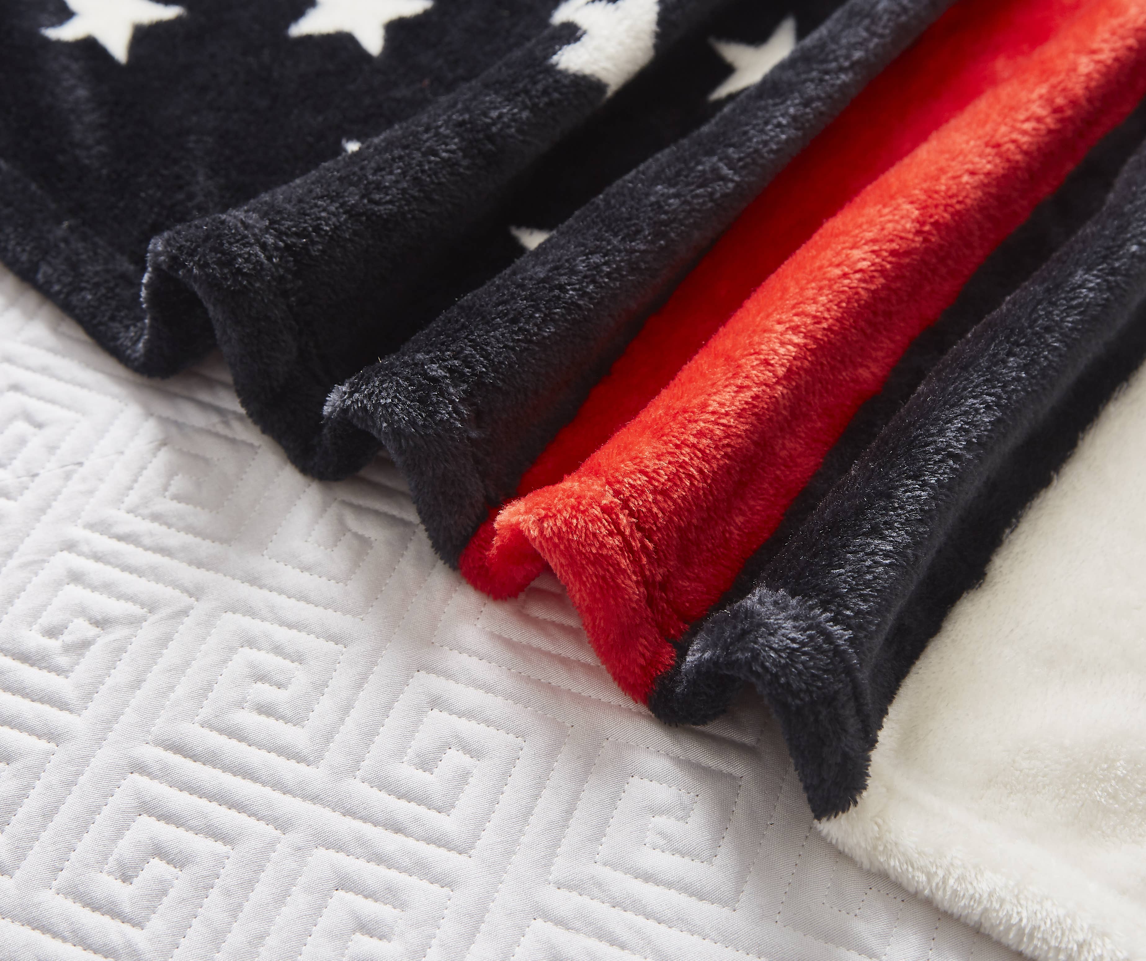 "Fire Department Flag" 1-Ply Faux Fur Everyday Blanket