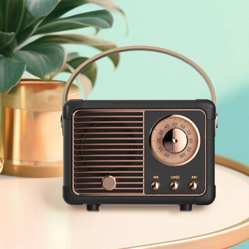 `.Mini Retro Fm Radio & Bluetooth Multifunction Speak