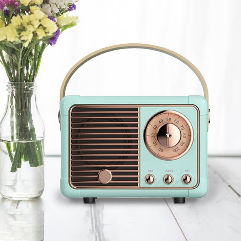 `.Mini Retro Fm Radio & Bluetooth Multifunction Speak