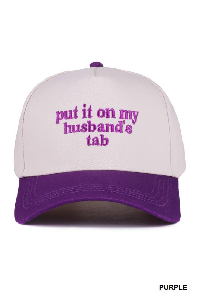 `.Put It On My Husband's Tab Two Tone Canvas Cotton