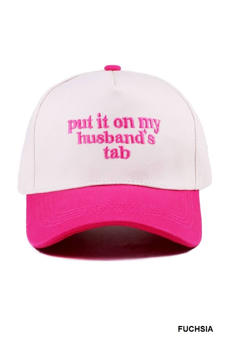 `.Put It On My Husband's Tab Two Tone Canvas Cotton