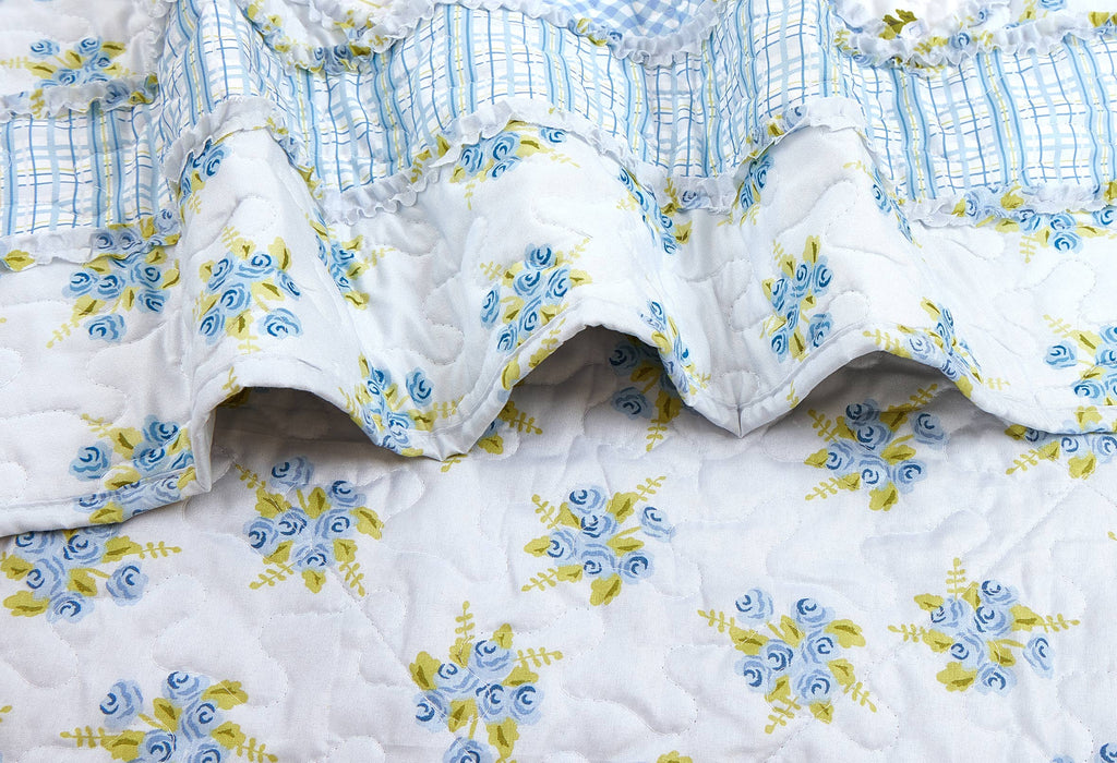 "Garden of Blues"  Quilted Throw Blanket 50"x60"