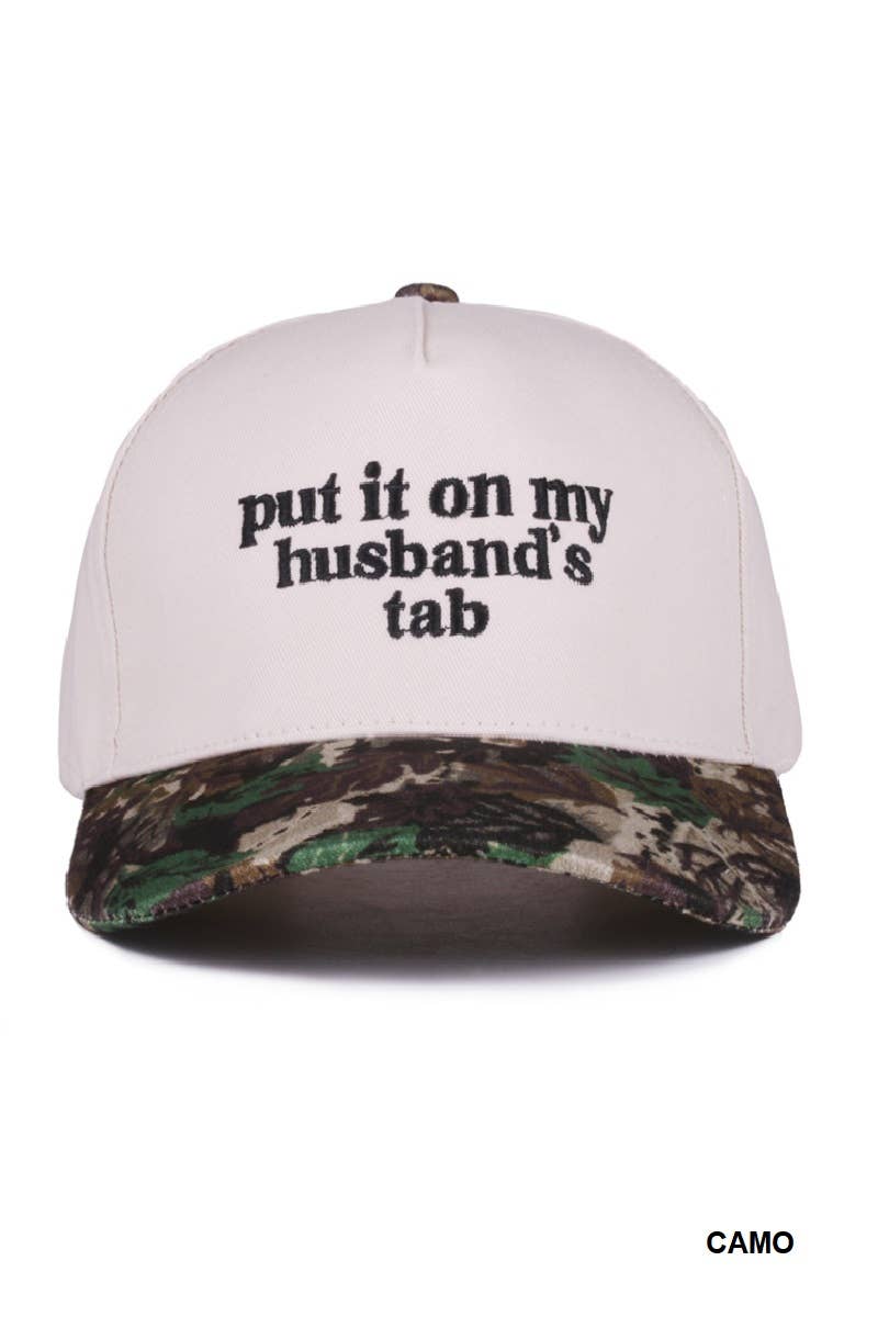 `.Put It On My Husband's Tab Two Tone Canvas Cotton