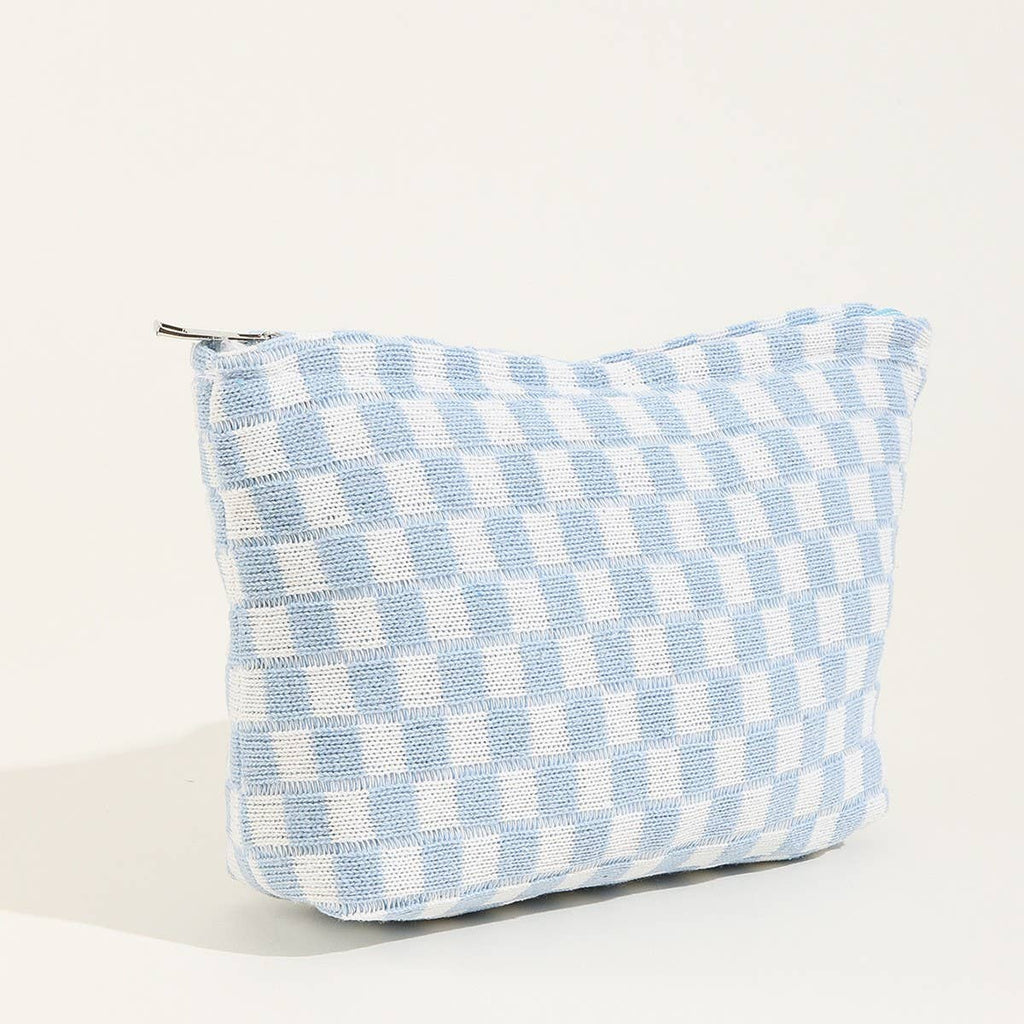 TRAVEL CHECKER MAKEUP COSMETIC POUCH BAG | 40P528