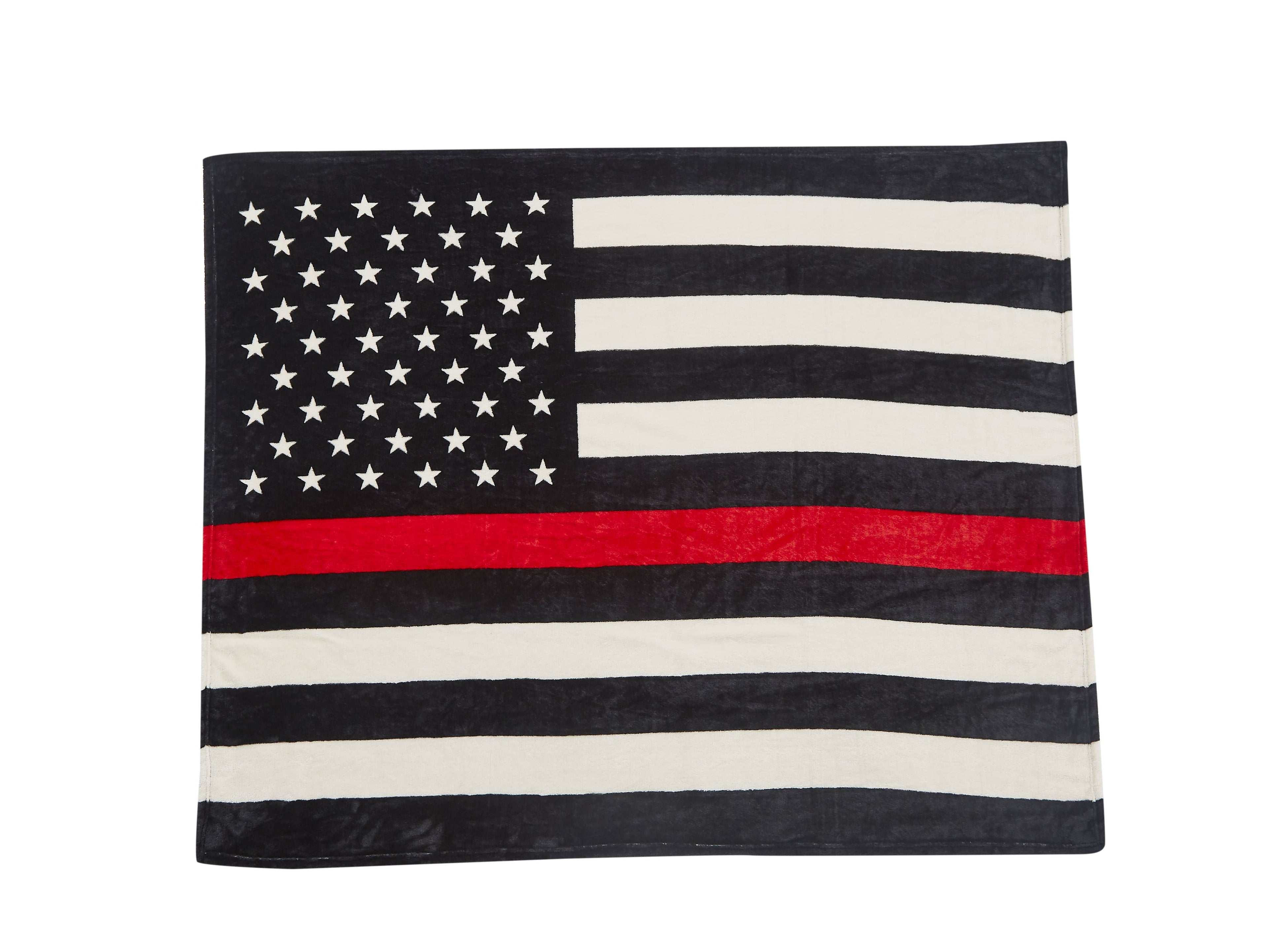 "Fire Department Flag" 1-Ply Faux Fur Everyday Blanket