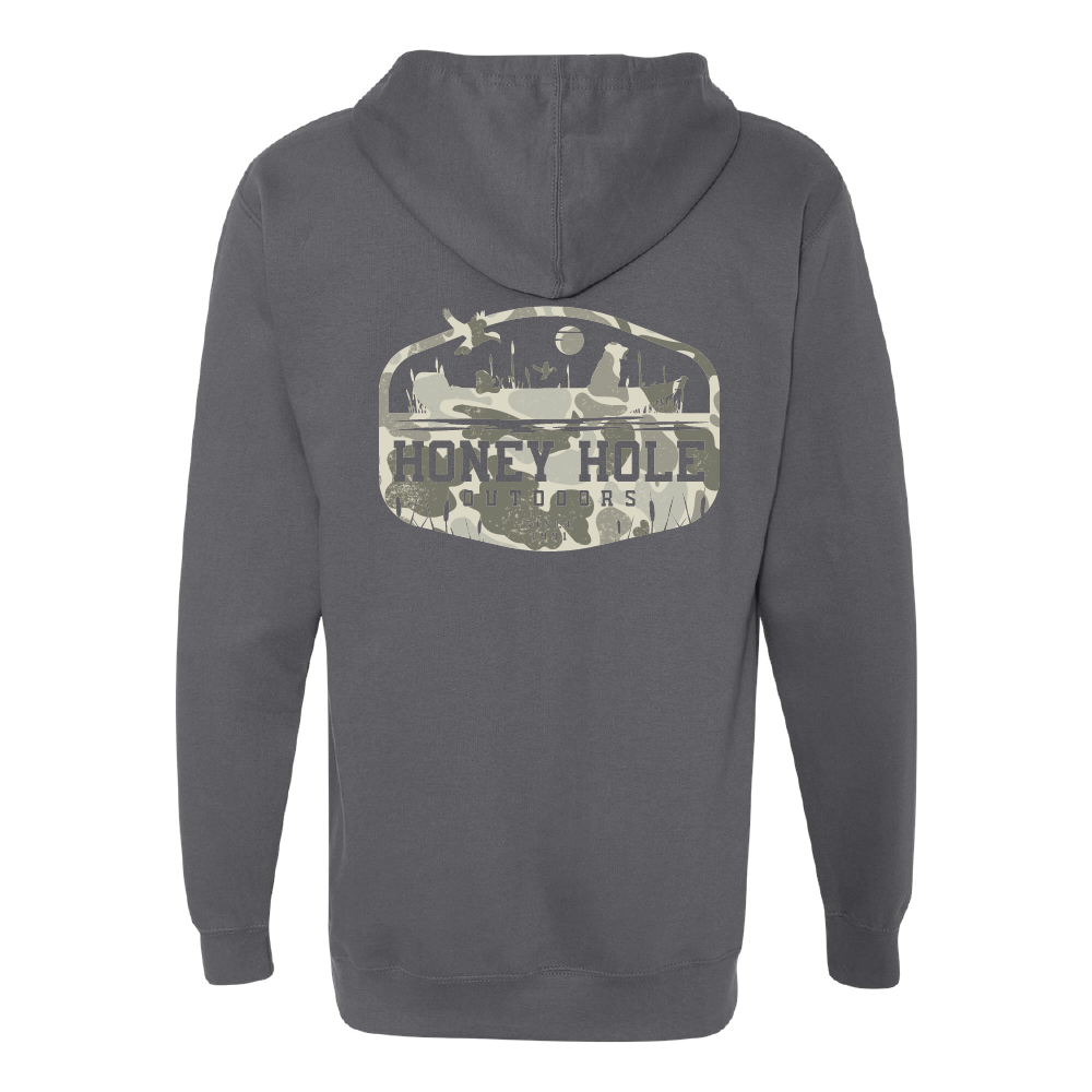 Fleece Hoodie - Boat Buddy - Charcoal